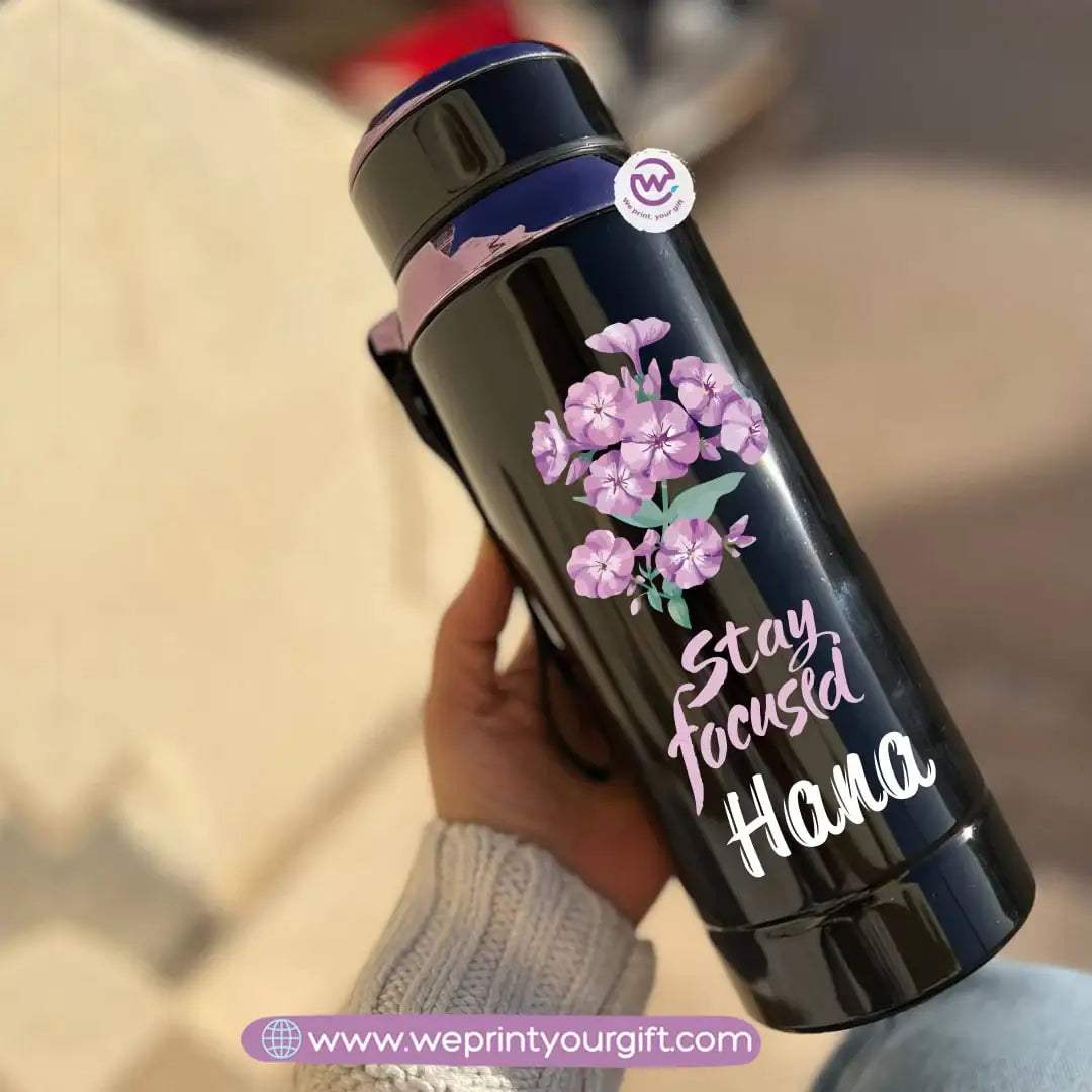 Thermal Bottle Stainless Steel with Infuser – 800ml | Floral Motivational Personalized Design - WE PRINT