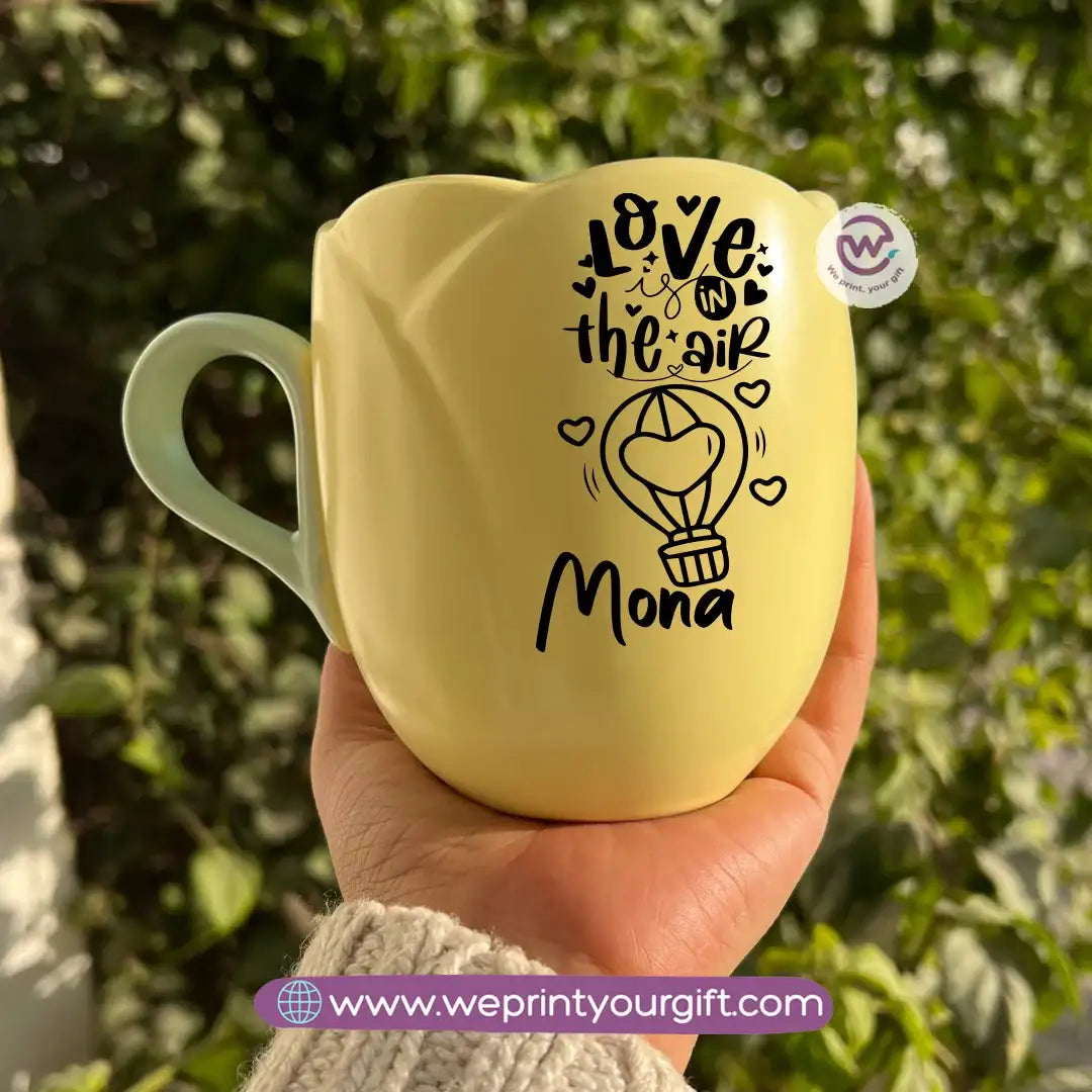 Tulip Flower Mug – 300 ml | Valentine One Line Art Design - WE PRINT