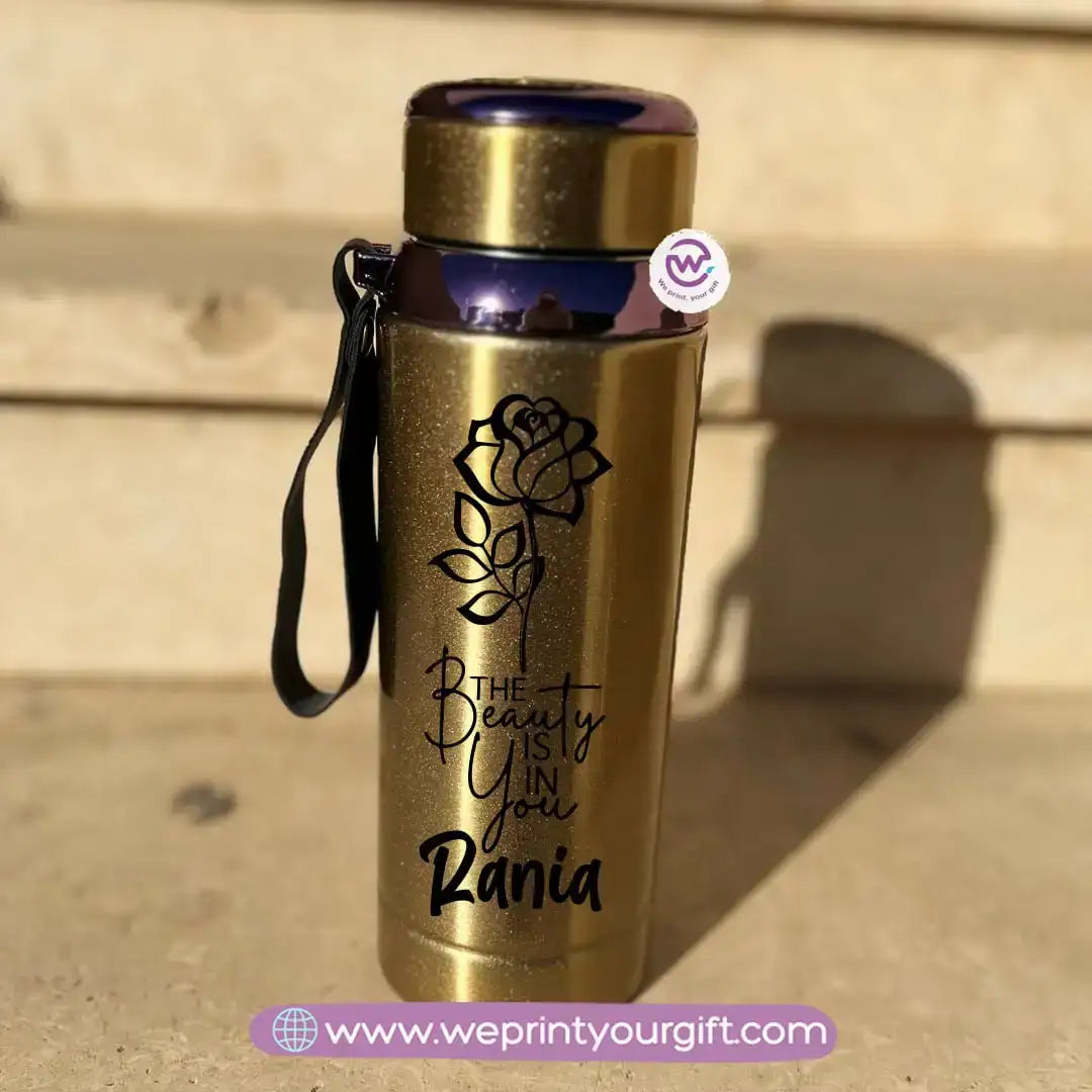 Thermal Bottle Stainless Steel with Infuser – 800ml | Motivational One Line Art Design - WE PRINT