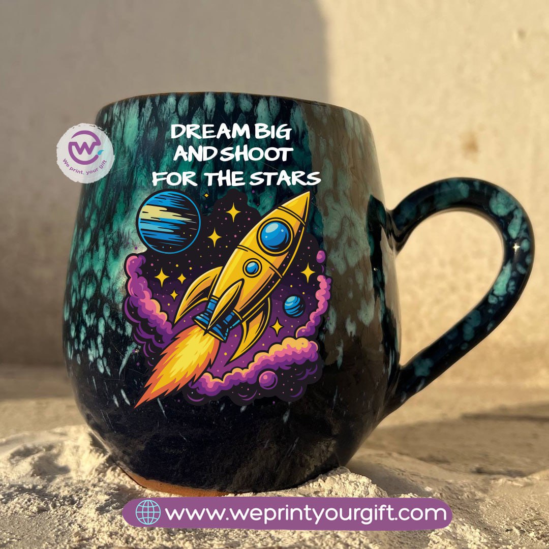 Black & Green Galaxy Pottery Mug โ 400 ml | Digital Art Designs