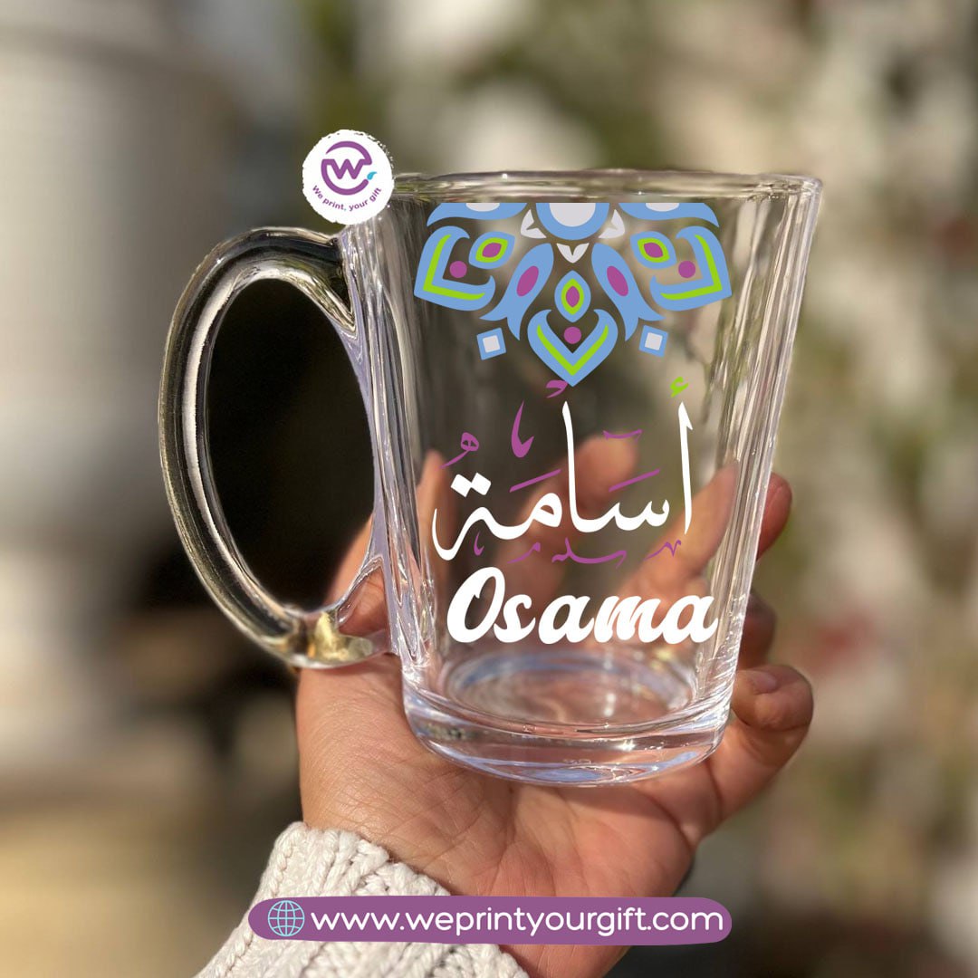 Boho Name Glass Tea Cup – 300 ml | Personalized Designs