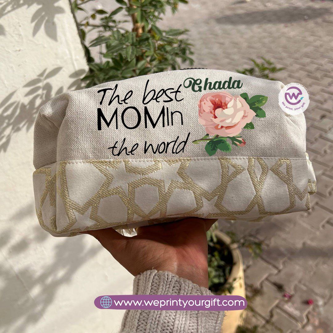 Islamic Pattern Mother’s Day Boxy Pouch – Cotton Makeup & Pencil Case