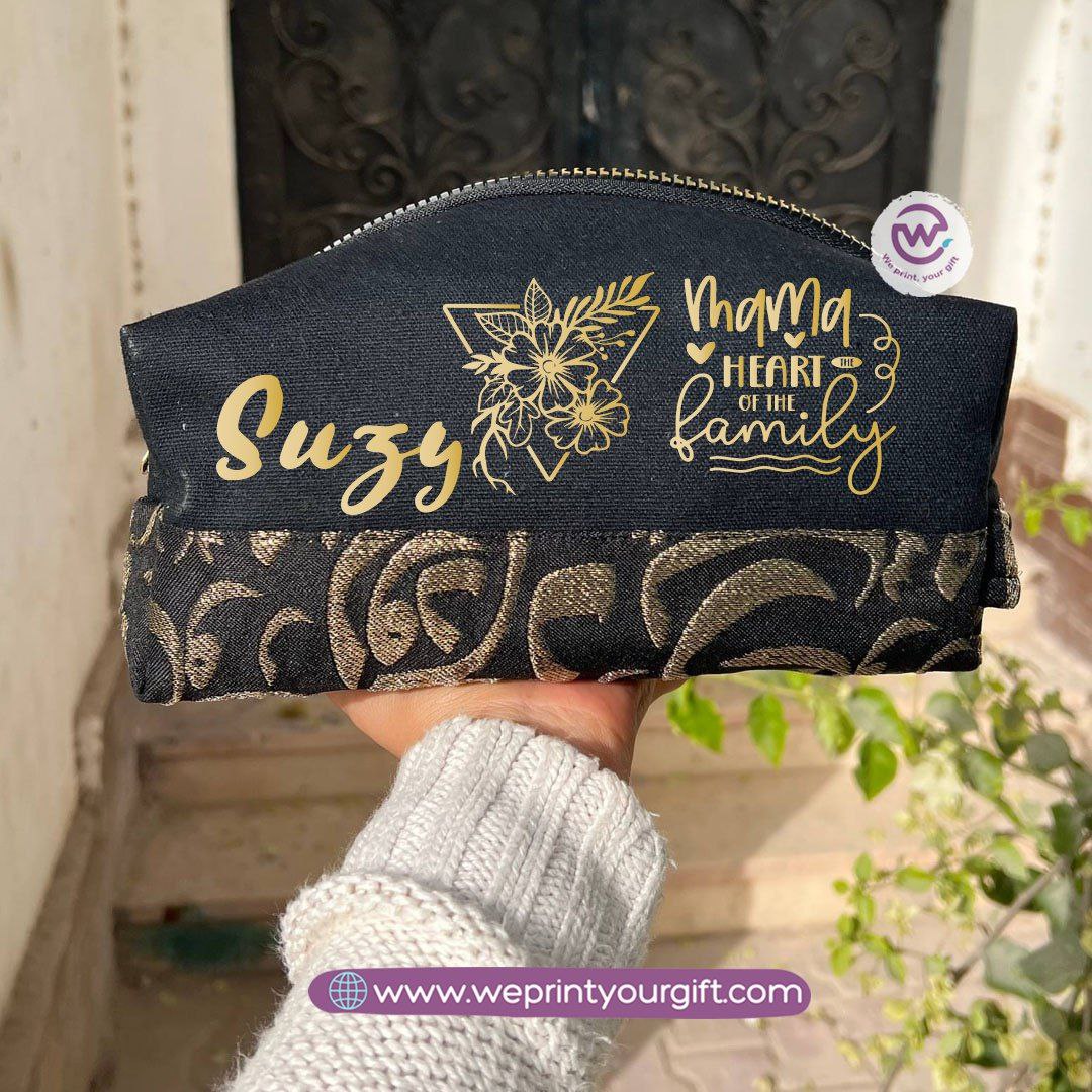 Islamic Pattern Mother’s Day Boxy Pouch – Cotton Makeup & Pencil Case