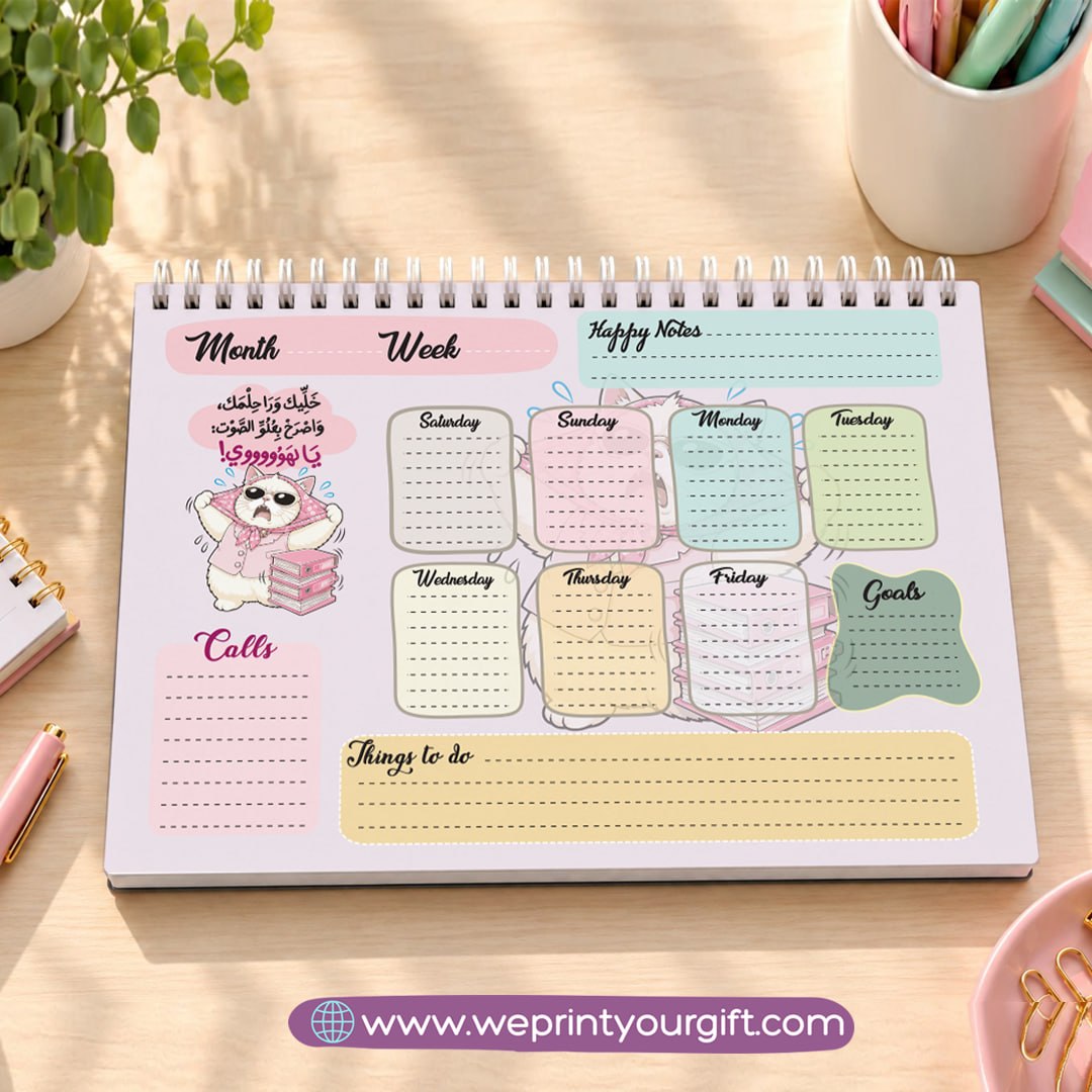 Office Cat Diaries Planner Set – Weekly & Yearly Planning Bundle