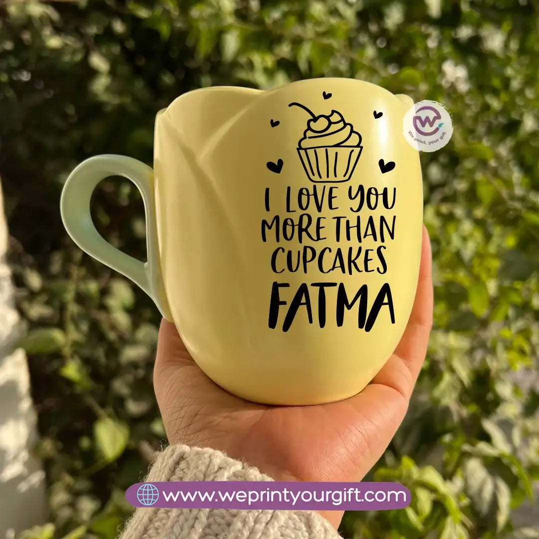 Tulip Flower Mug – 300 ml | Valentine One Line Art Design - WE PRINT