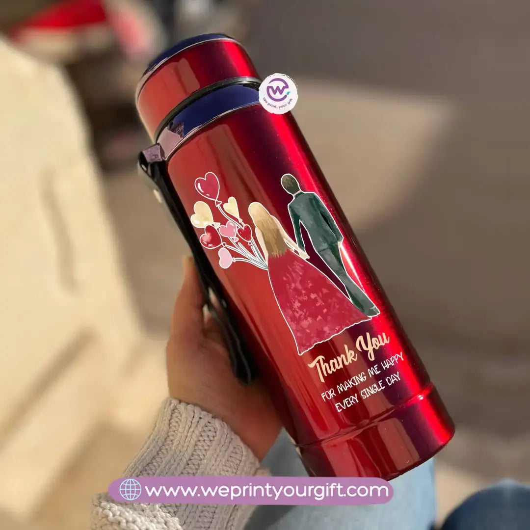❤️ Thermal Bottle Stainless Steel with Infuser – 800ml | Valentine Design - WE PRINT