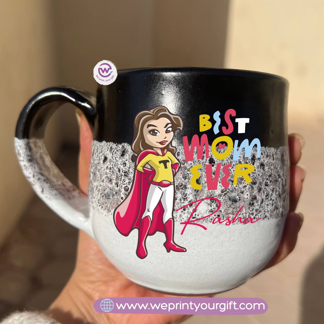 Black & White Handmade Pottery Mug – 350 ml | Mother’s Day Designs