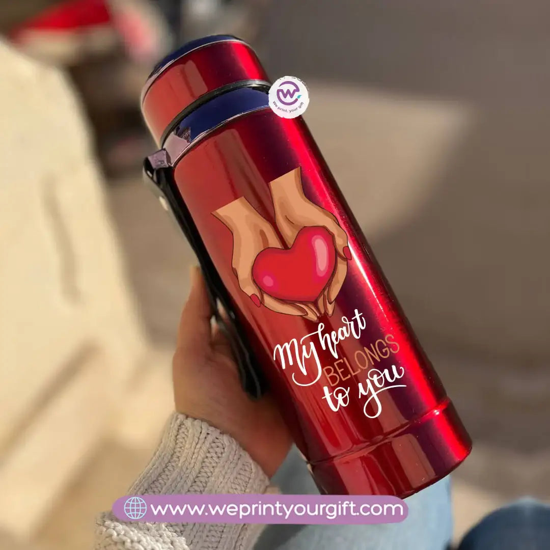 ❤️ Thermal Bottle Stainless Steel with Infuser – 800ml | Valentine Design - WE PRINT