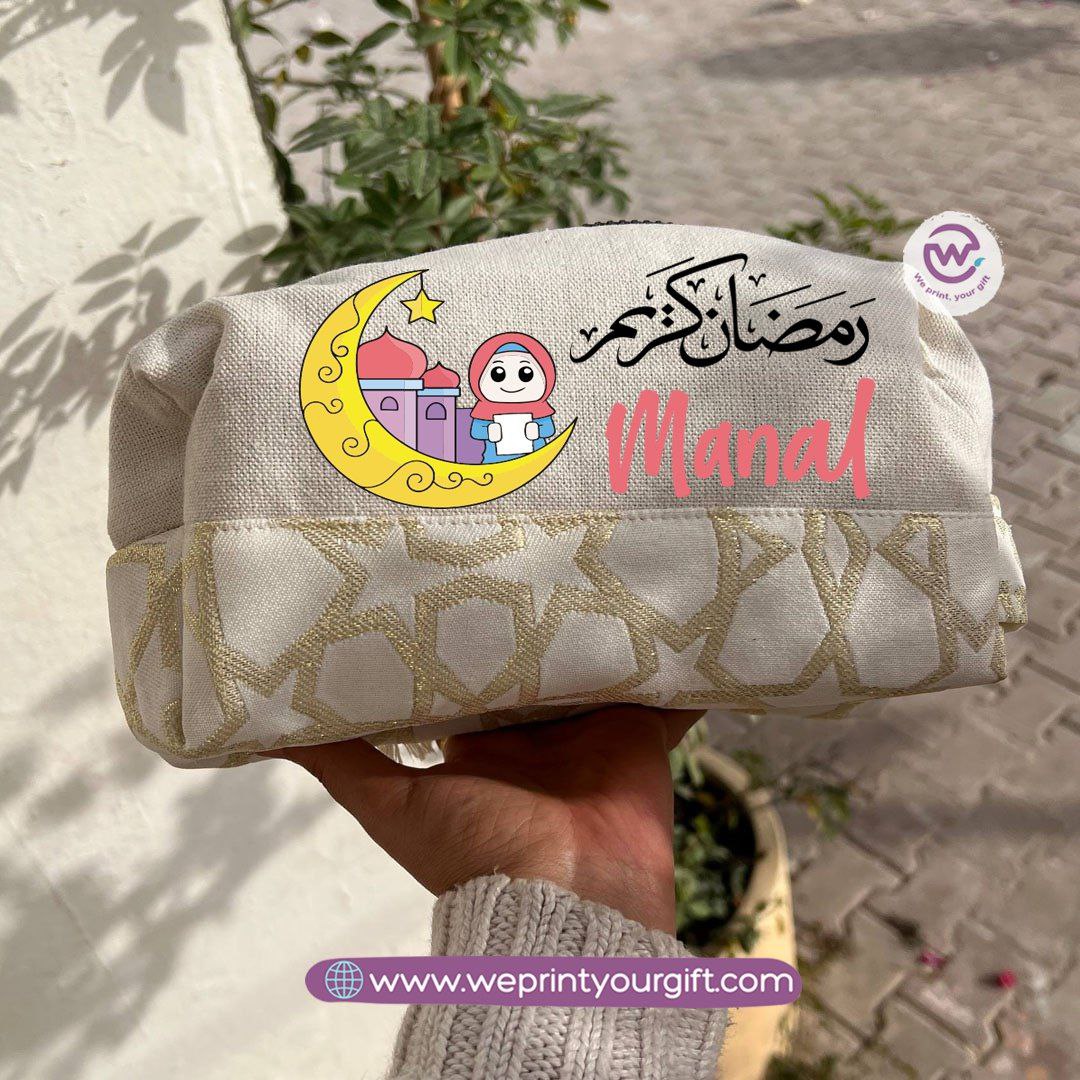 Islamic Pattern Ramadan Boxy Pouch – Cotton Makeup & Pencil Case