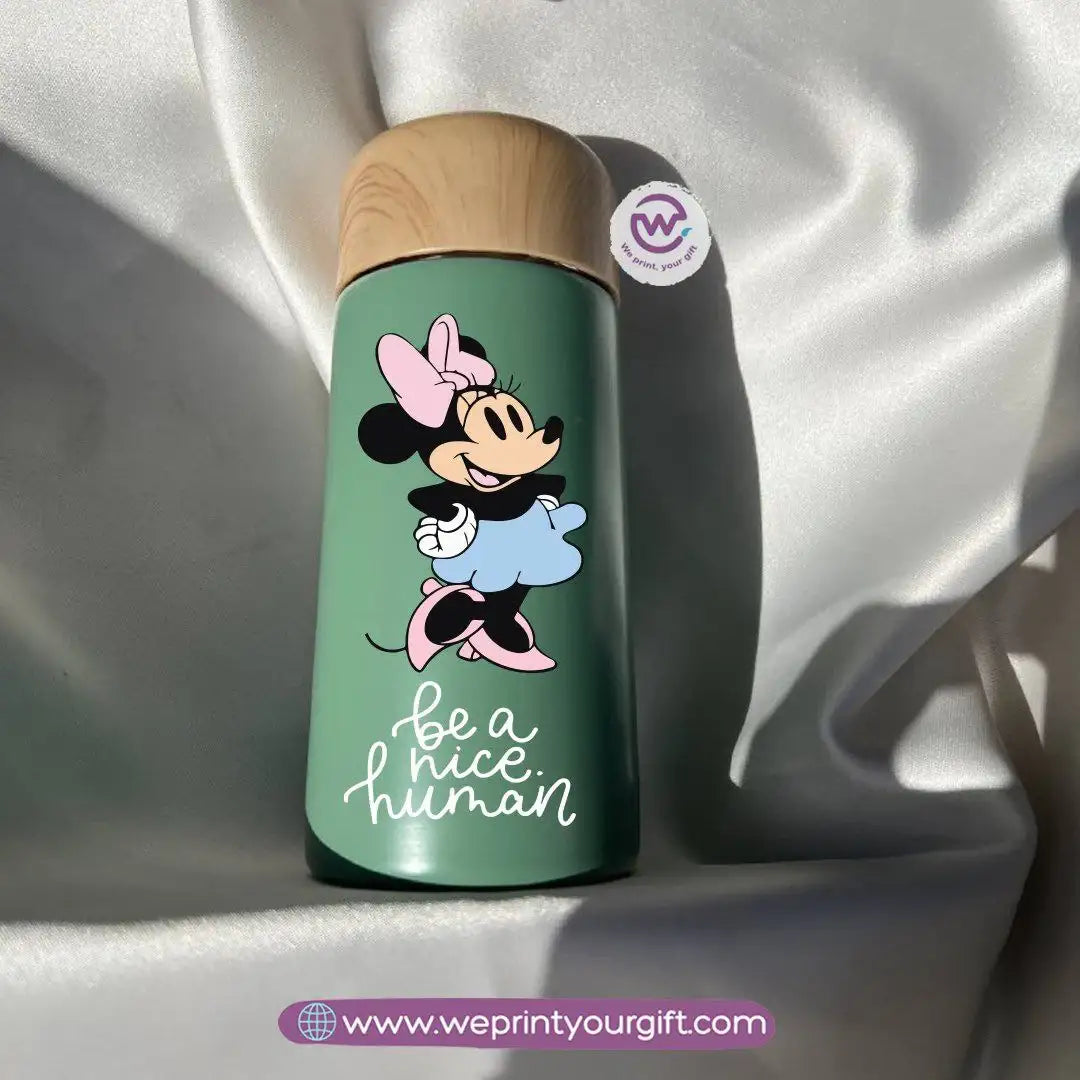 Mini Thermal Coffee Mug โ (150ml & 250ml) | Wooden Lid - Mickey & Minnie Style Designs