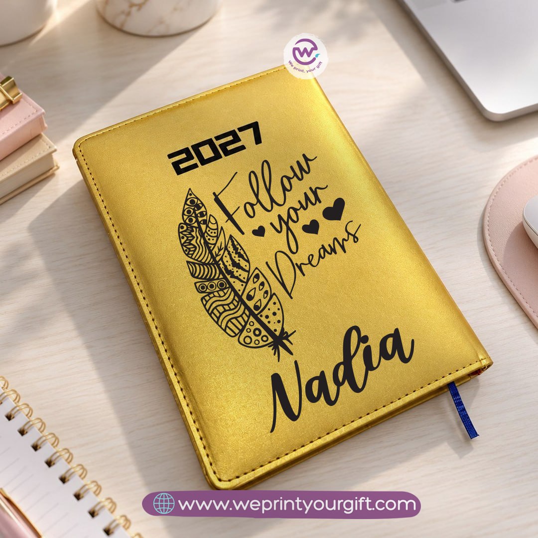 مخطط يومي 2027 باقتباسات مشجعة وفن الخط الواحد – أجندة مخصصة بتصاميم فنية بسيطة