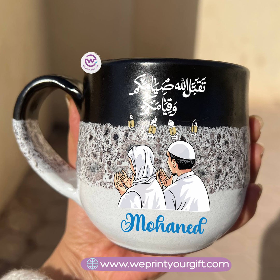 Black & White Handmade Pottery Mug – 350 ml | Ramadan Designs