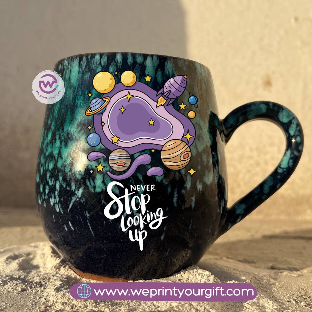 Black & Green Galaxy Pottery Mug โ 400 ml | Digital Art Designs