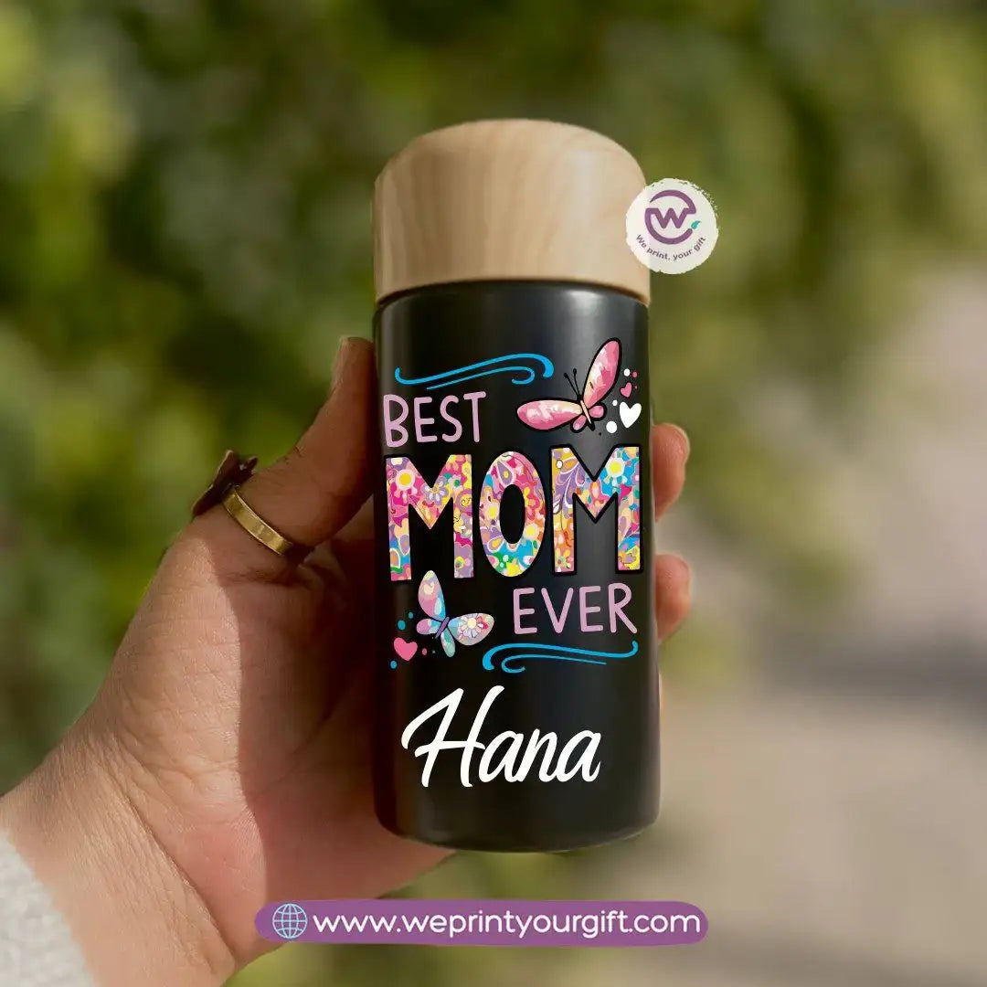 Mini Thermal Coffee Mug – (150ml & 250ml) | Wooden Lid - Mother’s Day Edition