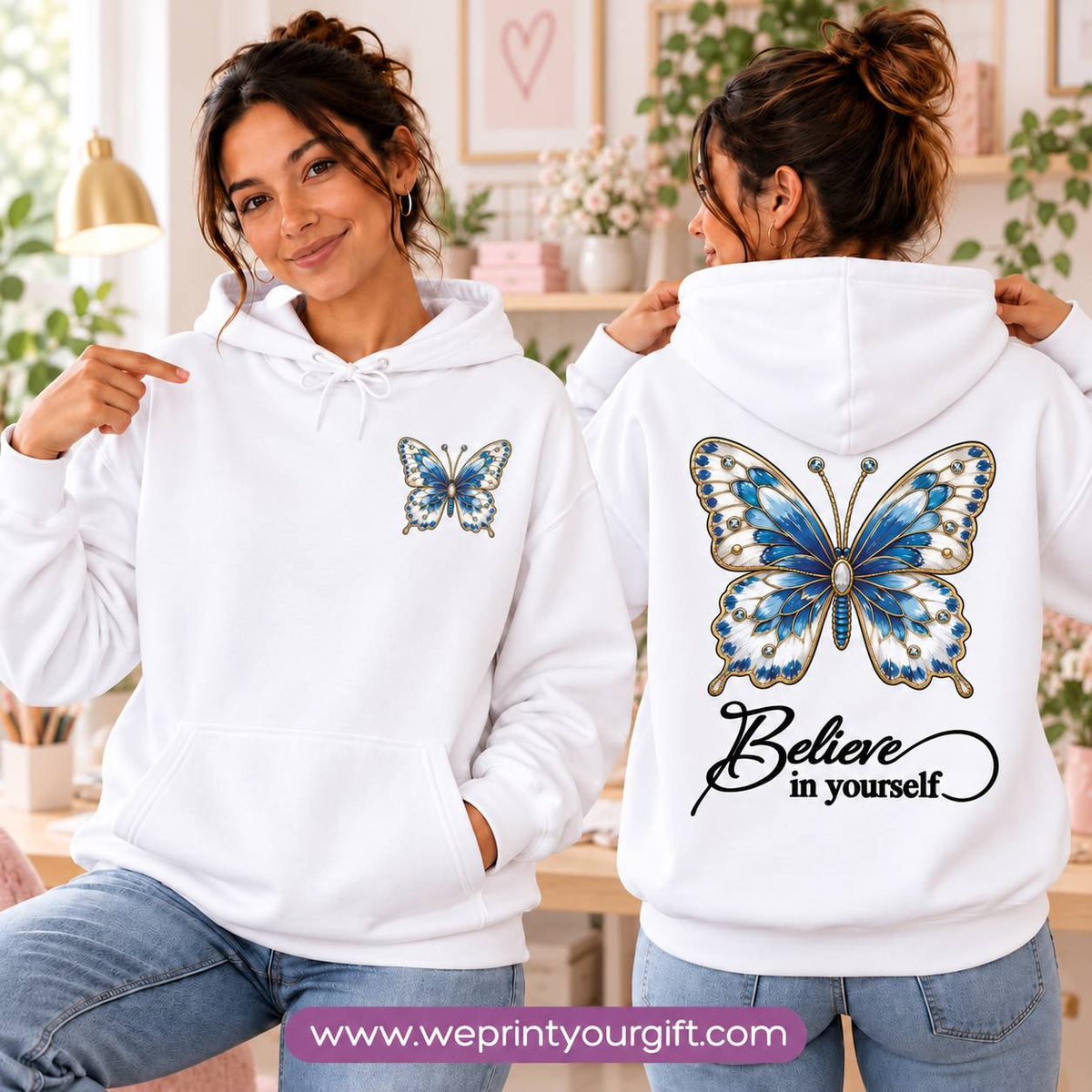 Unisex "Butterfly" Hoodie - Premium Melton Cotton