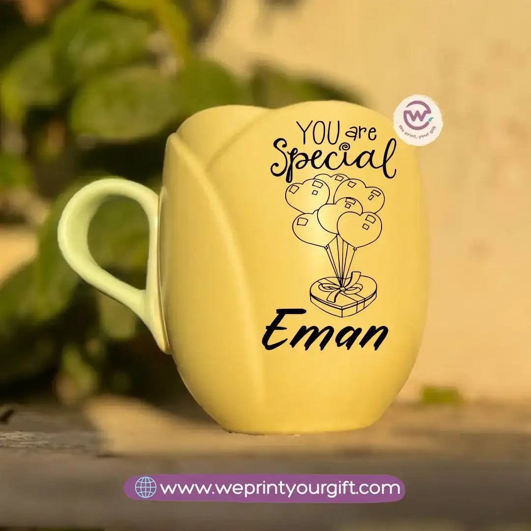 Tulip Flower Mug – 300 ml | Valentine One Line Art Design - WE PRINT