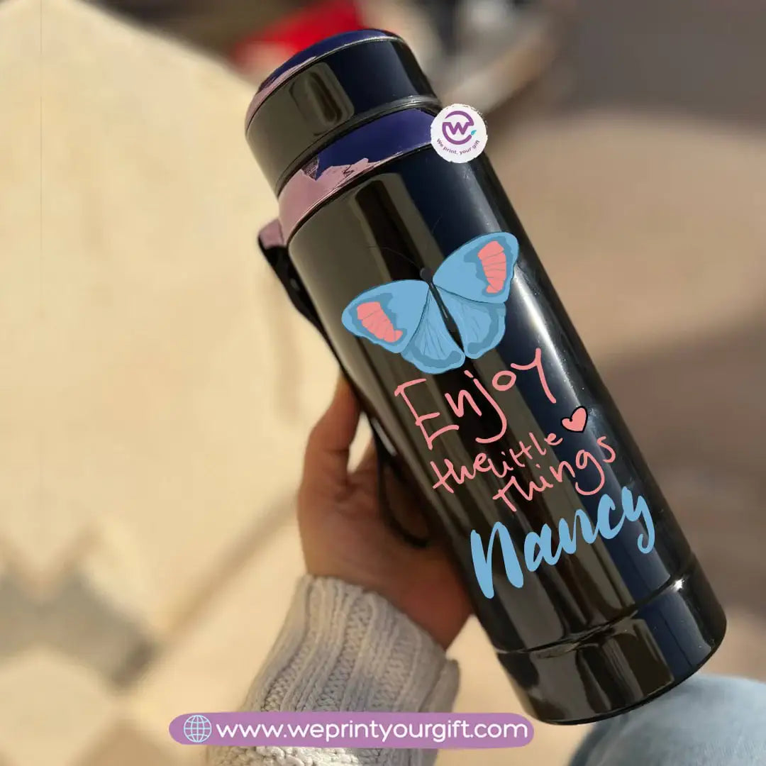 Thermal Bottle Stainless Steel with Infuser – 800ml | Floral Motivational Personalized Design - WE PRINT