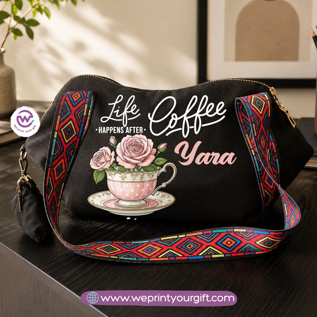Motivational Digital Art Shoulder Bag & Pouch Set