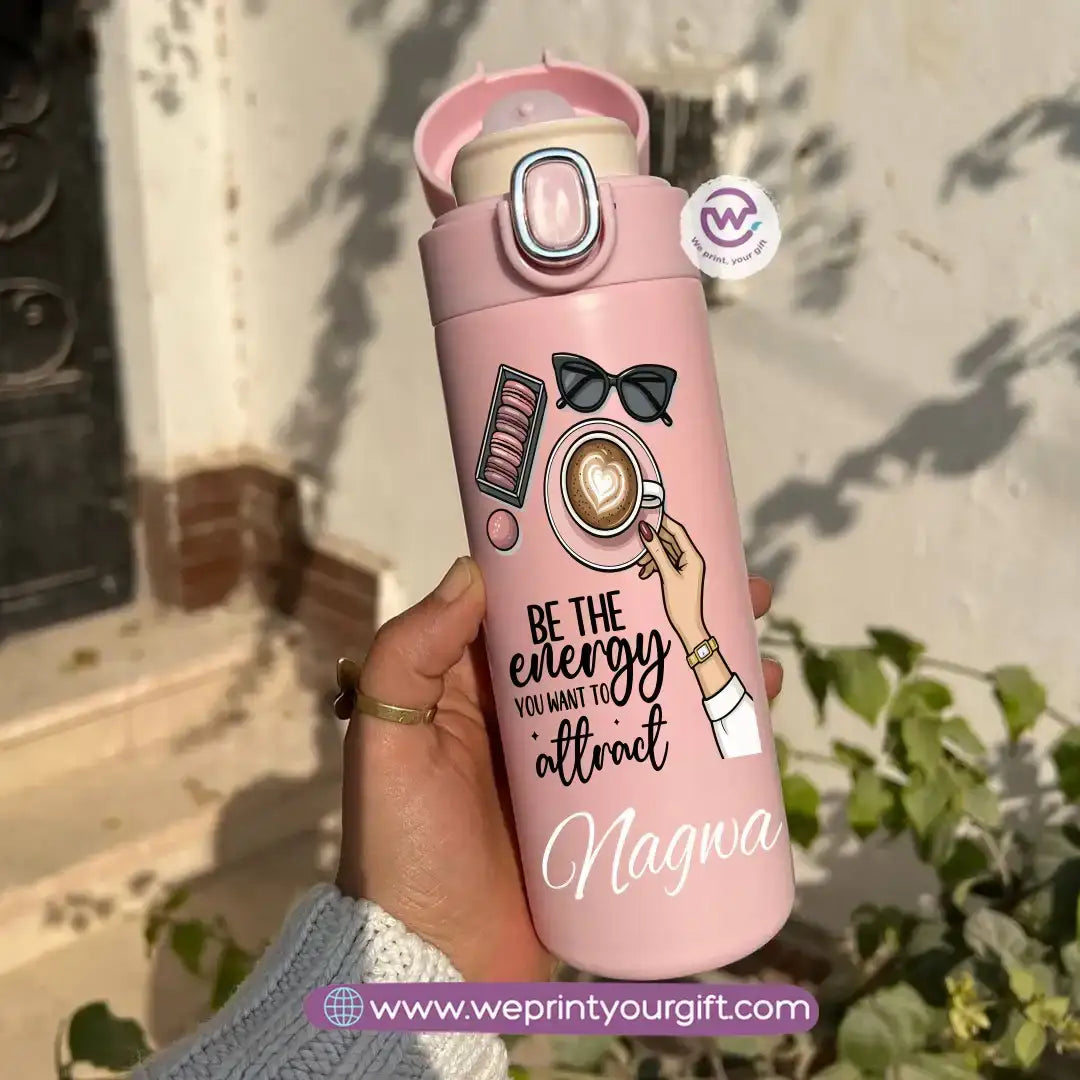 Stainless Steel Thermal Mug with Digital Temperature Display – 420ml - Motivational Floral Designs - WE PRINT