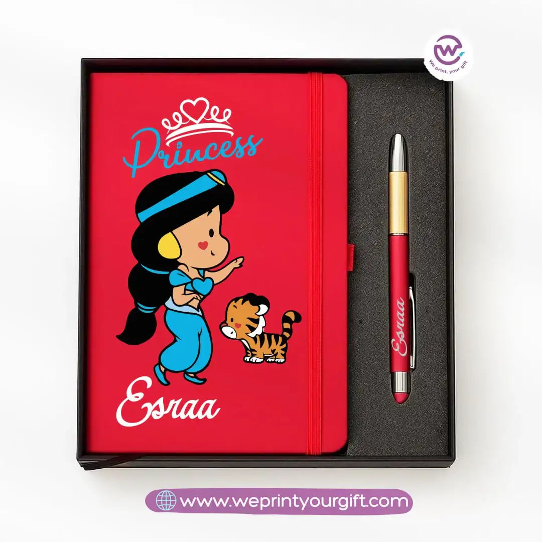 ๐ Princess-Inspired Personalized Gift Box with Notebook & Metal Pen - WE PRINT