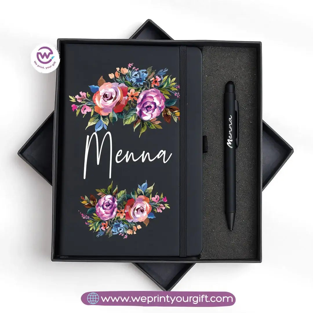 🌸 Floral Personalized Gift Box with Notebook & Metal Pen - WE PRINT