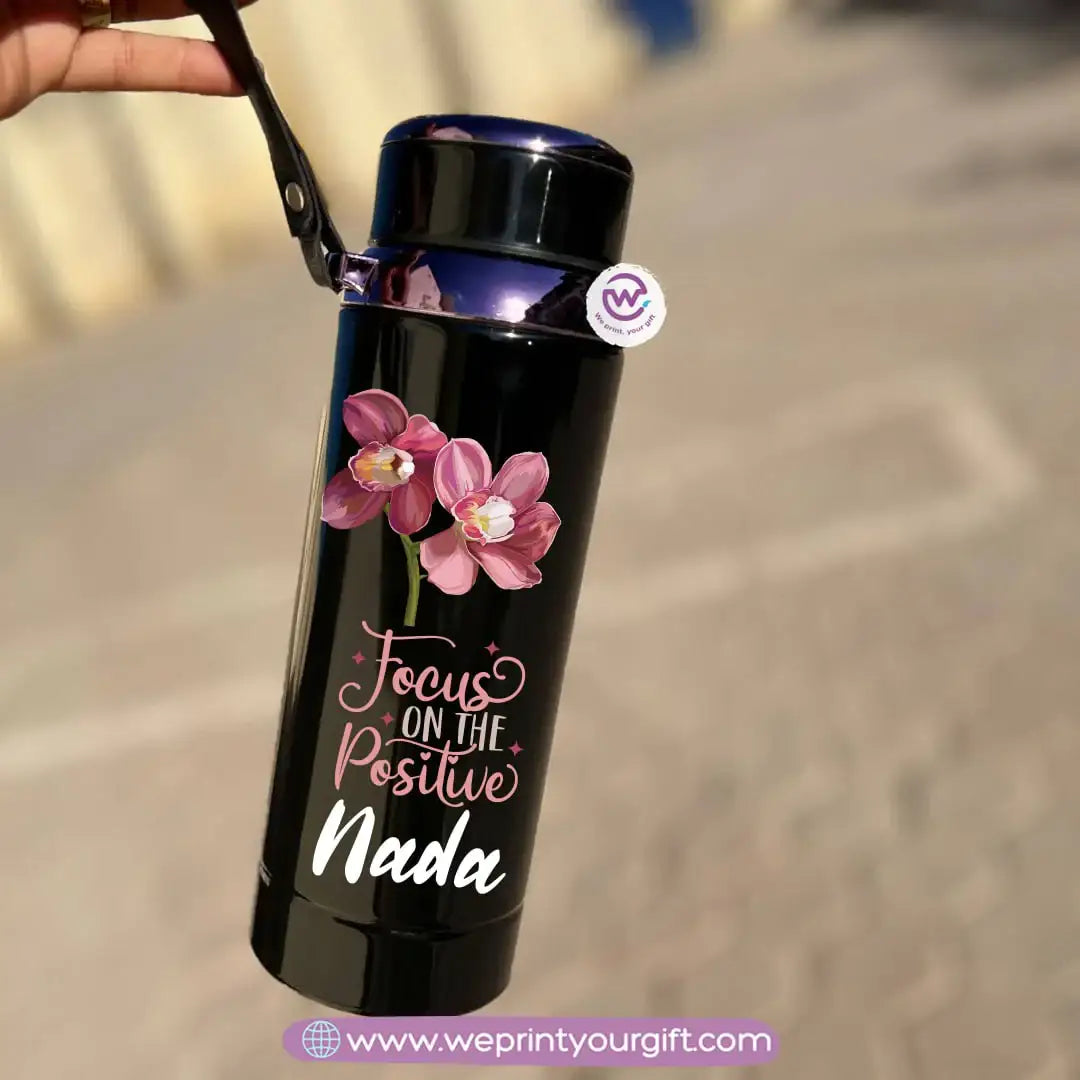Thermal Bottle Stainless Steel with Infuser – 800ml | Floral Motivational Personalized Design - WE PRINT