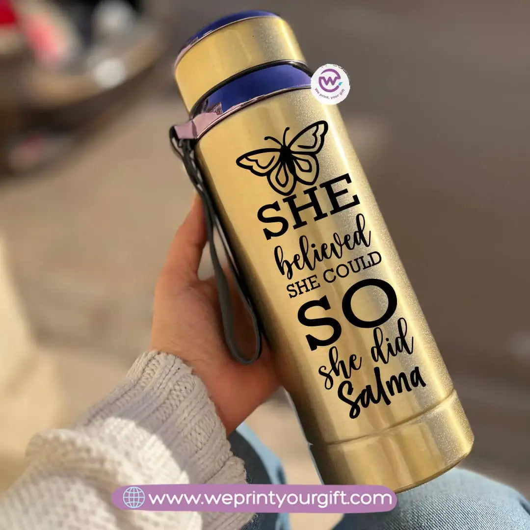 Thermal Bottle Stainless Steel with Infuser – 800ml | Motivational One Line Art Design - WE PRINT