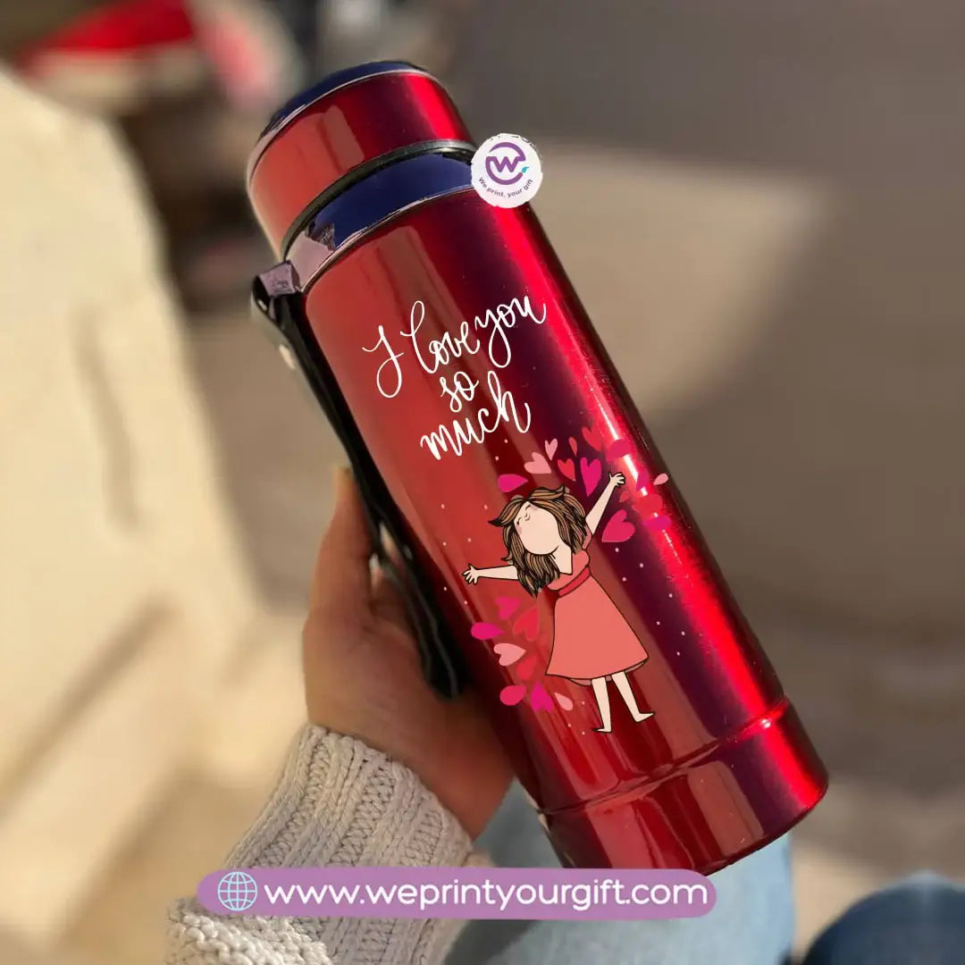 ❤️ Thermal Bottle Stainless Steel with Infuser – 800ml | Valentine Design - WE PRINT