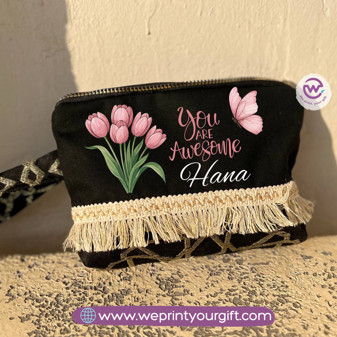 Pencil Case with Islamic Patterns & Tassels | Motivational Digital Art Designs – 17 × 23 cm