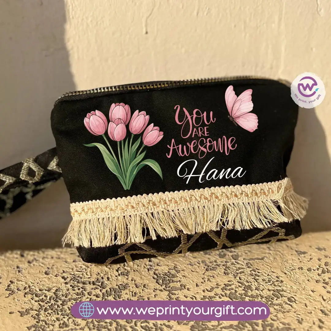 Pencil Case with Islamic Patterns & Tassels | Motivational Digital Art Designs – 17 × 23 cm - WE PRINT