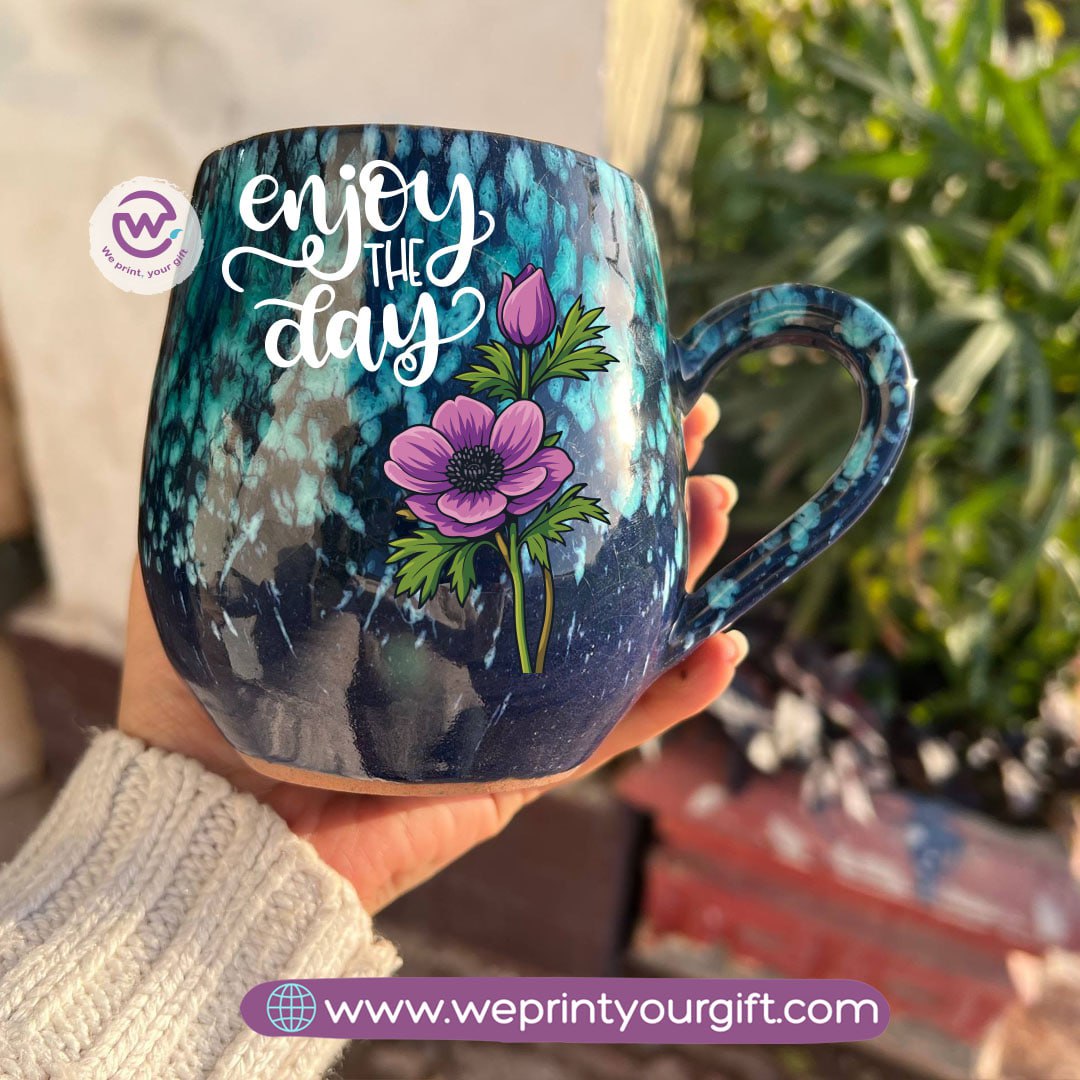 Black & Green Galaxy Pottery Mug – 400 ml | Digital Art Designs