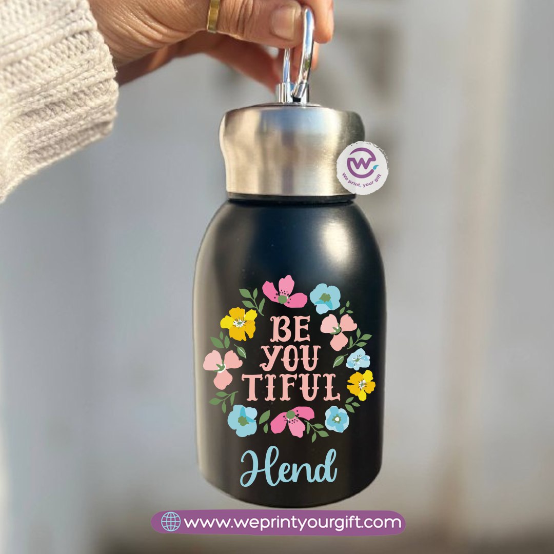 Mini Thermal Coffee Mug – 300ml | 304 Stainless Steel | Floral Motivational Designs