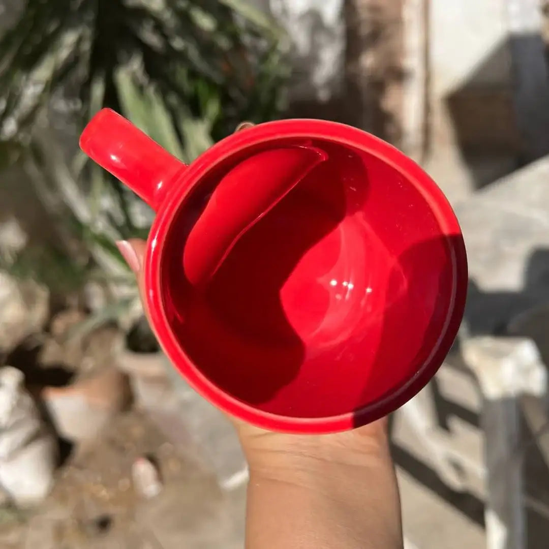 كوب بمقبض على شكل قلب مجوف - 350 مل | طباعة ملصقات بارزة بالأشعة فوق البنفسجية - خيارات تخصيص