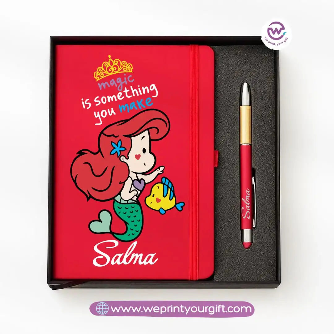 ๐ Princess-Inspired Personalized Gift Box with Notebook & Metal Pen - WE PRINT