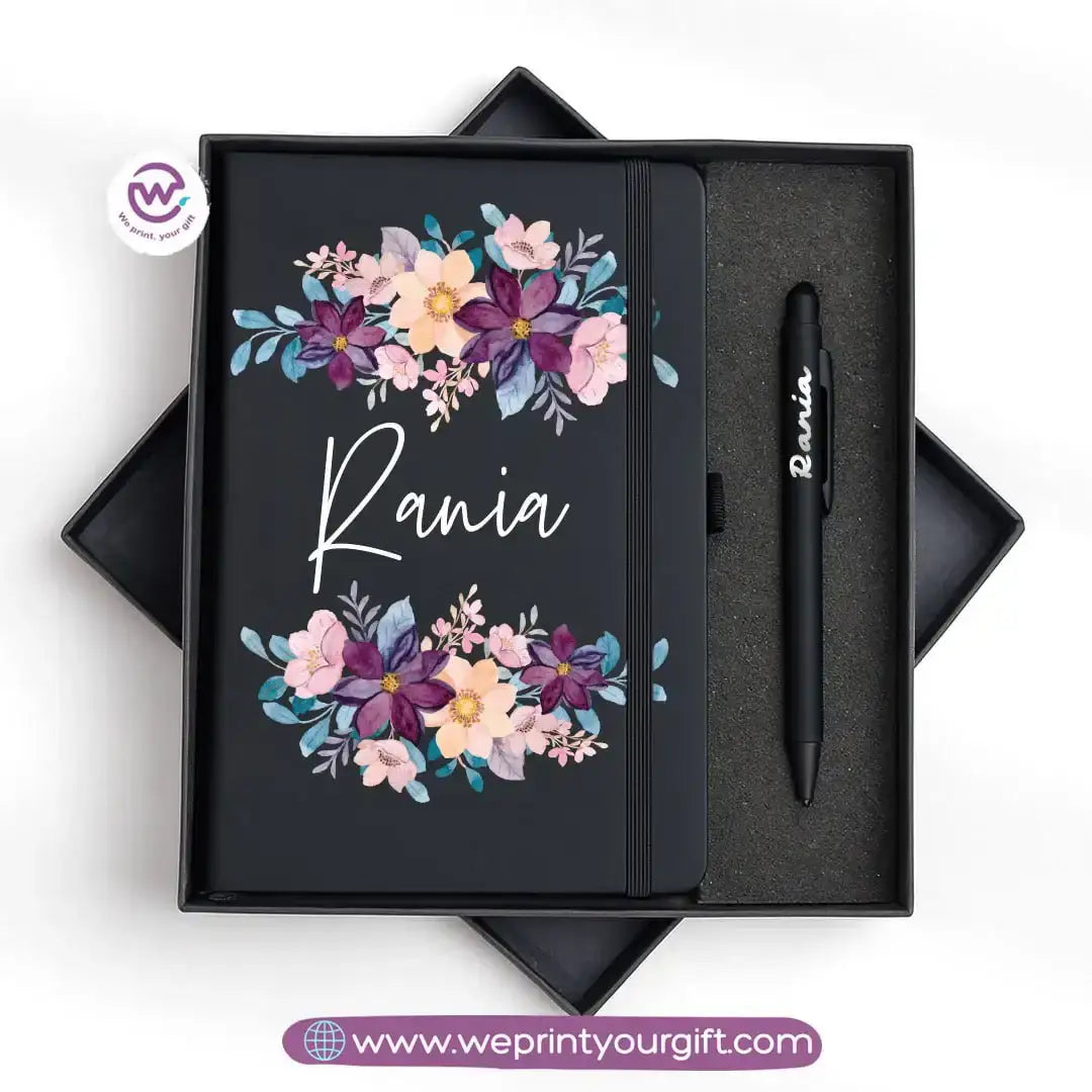 🌸 Floral Personalized Gift Box with Notebook & Metal Pen - WE PRINT