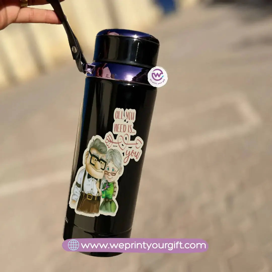 Thermal Bottle Stainless Steel with Infuser – 800ml | Valentine Cartoon Up-Inspired Design - WE PRINT