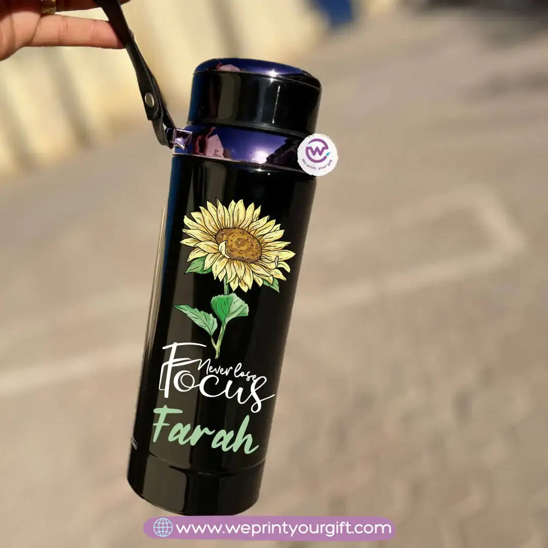 Thermal Bottle Stainless Steel with Infuser – 800ml | Floral Motivational Personalized Design - WE PRINT