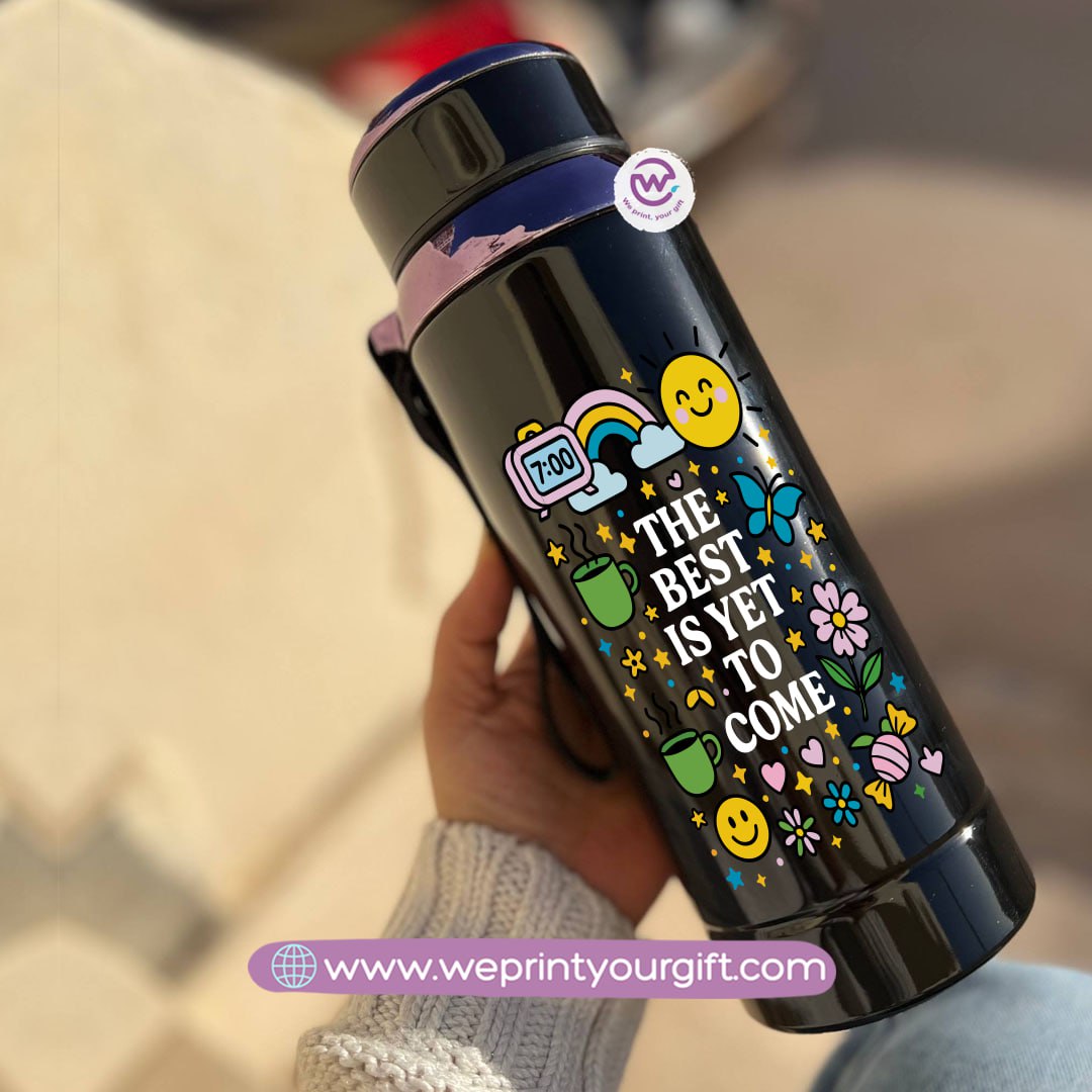 Thermal Bottle Stainless Steel with Infuser – 800ml | Motivational Doodle Design