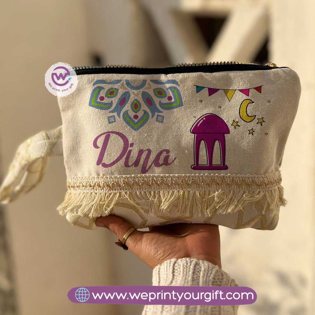 Pencil Case with Islamic Patterns & Tassels | Ramadan Designs – 17 × 23 cm