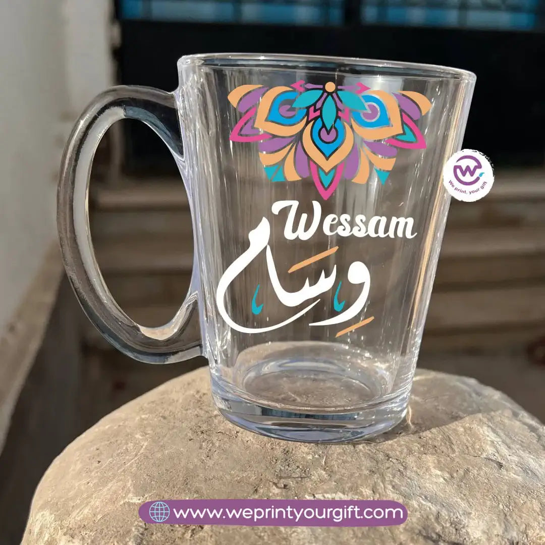كوب شاي زجاجي بوهيمي باسمك – 300 مل | تصاميم شخصية