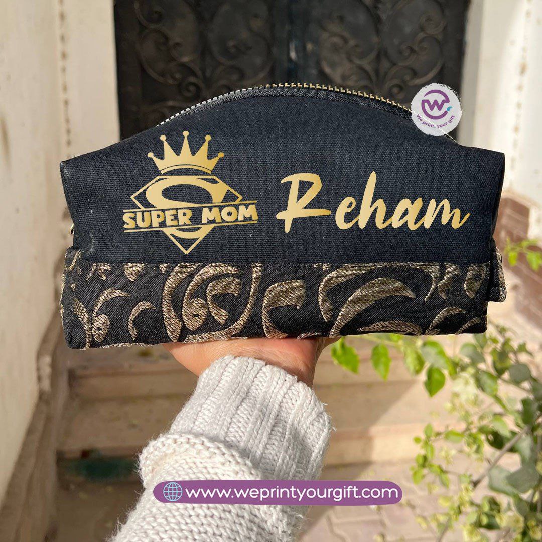 Islamic Pattern Mother’s Day Boxy Pouch – Cotton Makeup & Pencil Case