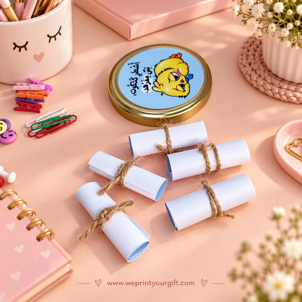 Office Chick Diaries Gift Jar – 50 Funny Arabic Cards & Accessories