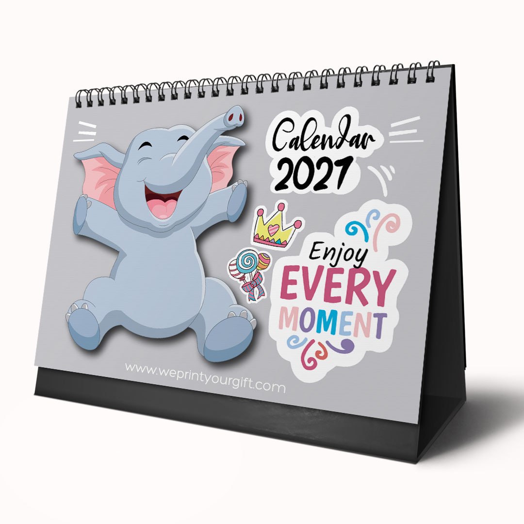 Happy Elephant 2027 Desk Calendar – Little Smiles, Bright Beginnings