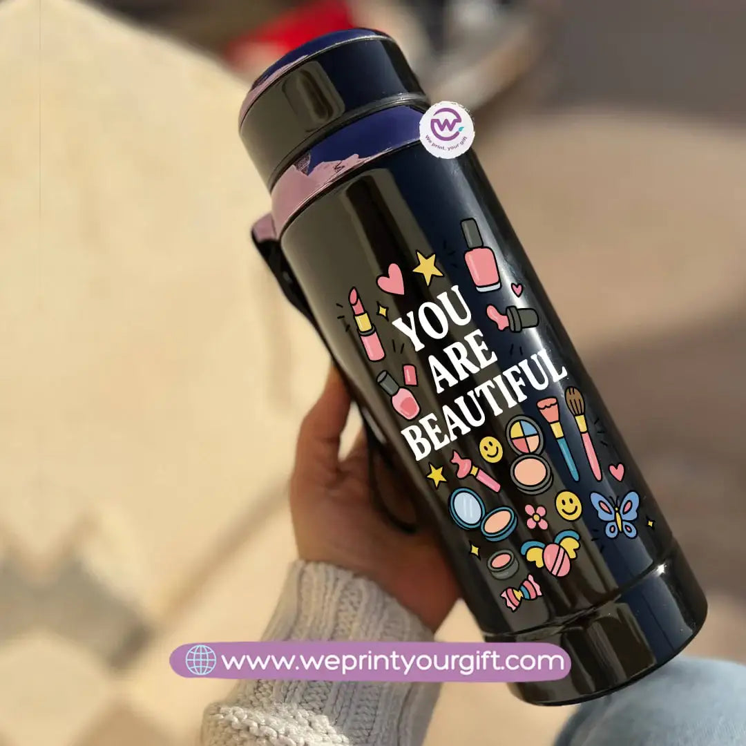 Thermal Bottle Stainless Steel with Infuser – 800ml | Motivational Doodle Design - WE PRINT
