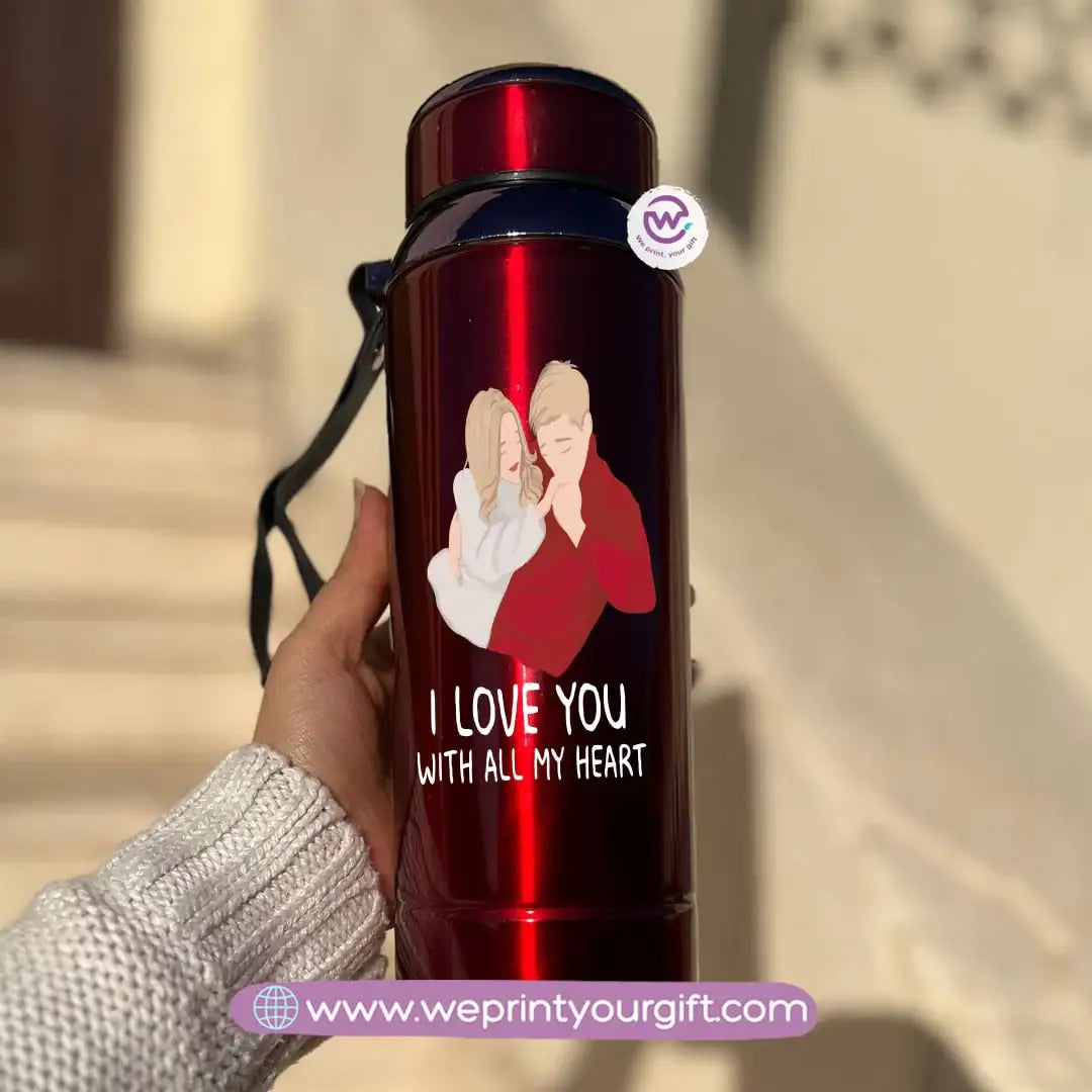 ❤️ Thermal Bottle Stainless Steel with Infuser – 800ml | Valentine Design - WE PRINT
