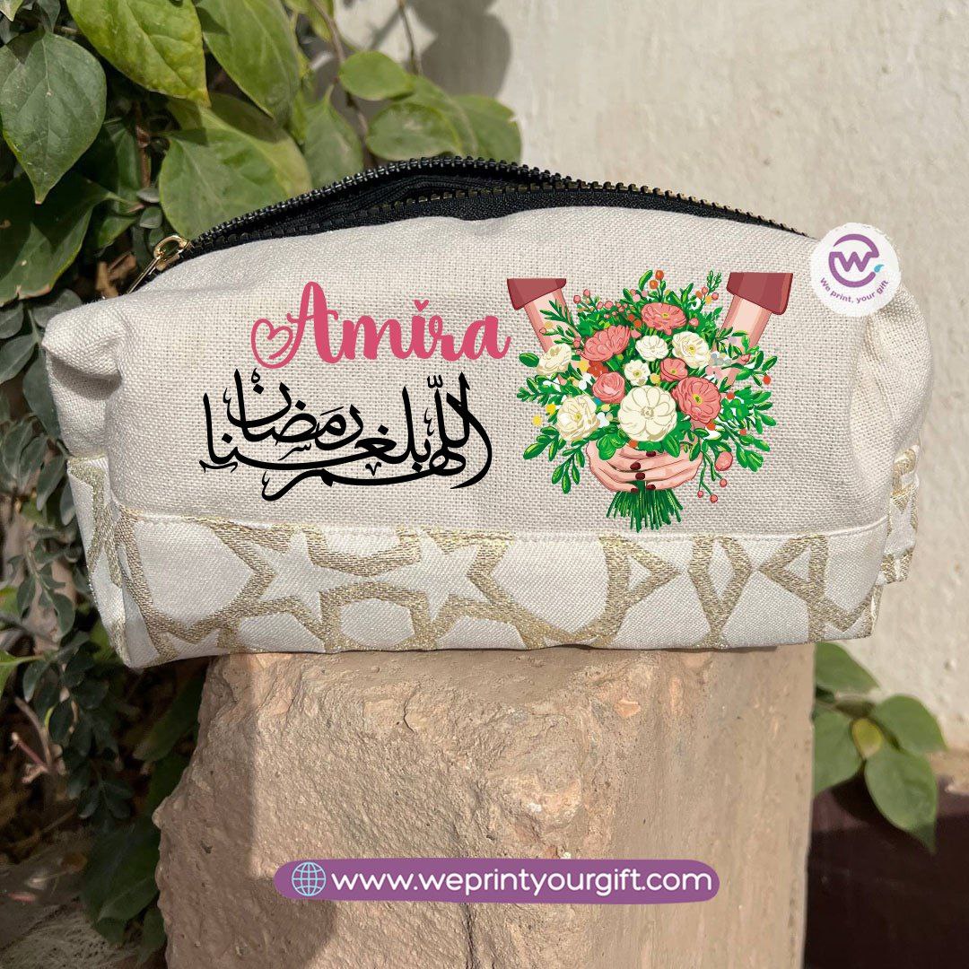 Islamic Pattern Ramadan Boxy Pouch – Cotton Makeup & Pencil Case