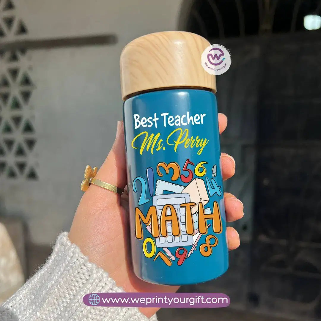 Mini Thermal Coffee Mug โ (150ml & 250ml) | Wooden Lid - Teacher Appreciation Edition