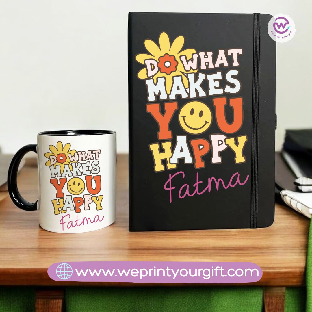 Retro Personalized Mug & Notebook Set – Custom Name Gift | We Print Your Gift