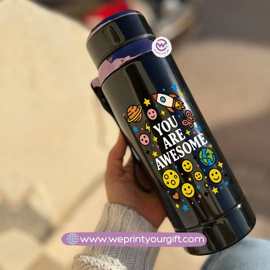 Thermal Bottle Stainless Steel with Infuser – 800ml | Motivational Doodle Design - WE PRINT
