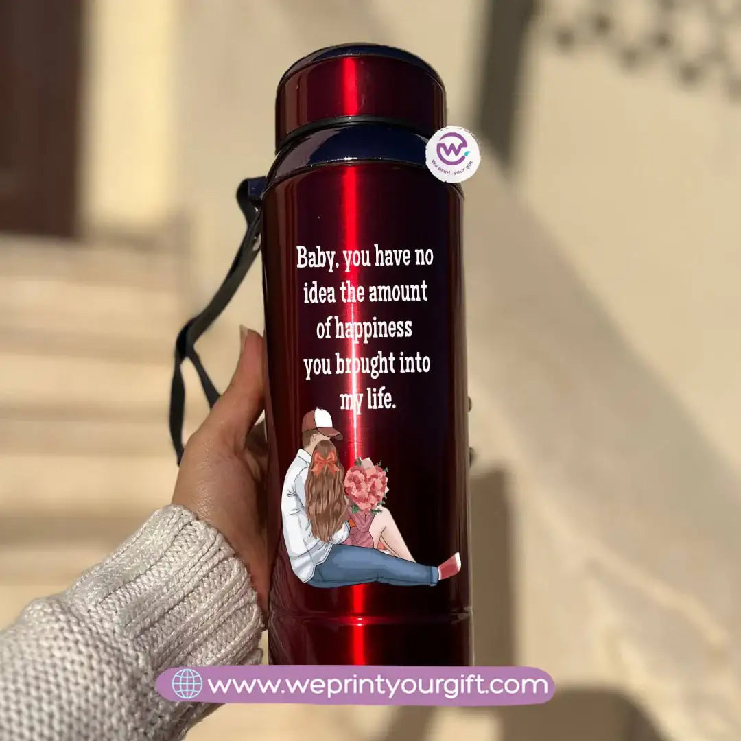 ❤️ Thermal Bottle Stainless Steel with Infuser – 800ml | Valentine Design - WE PRINT